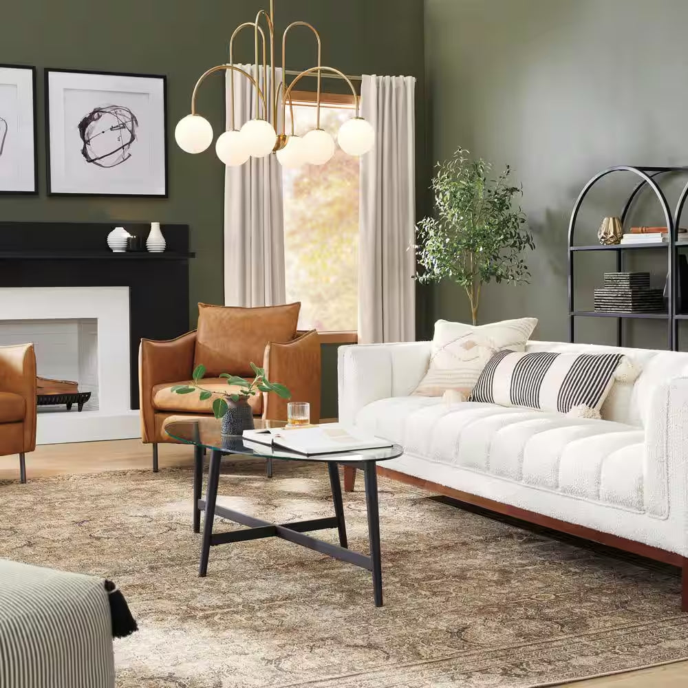 Hajo 30 In. Camel Faux Leather Arm Chair with Metal Legs (Set of 2)