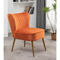 Sauter 23.2 In. Wide Mid-Century Modern Orange Red Microfiber Accent Chair (Set of 1)