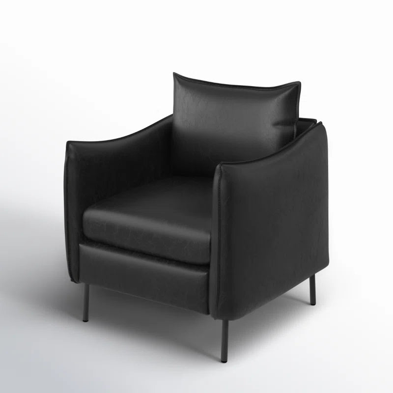 Eamor Faux Leather Armchair with Unique Arms