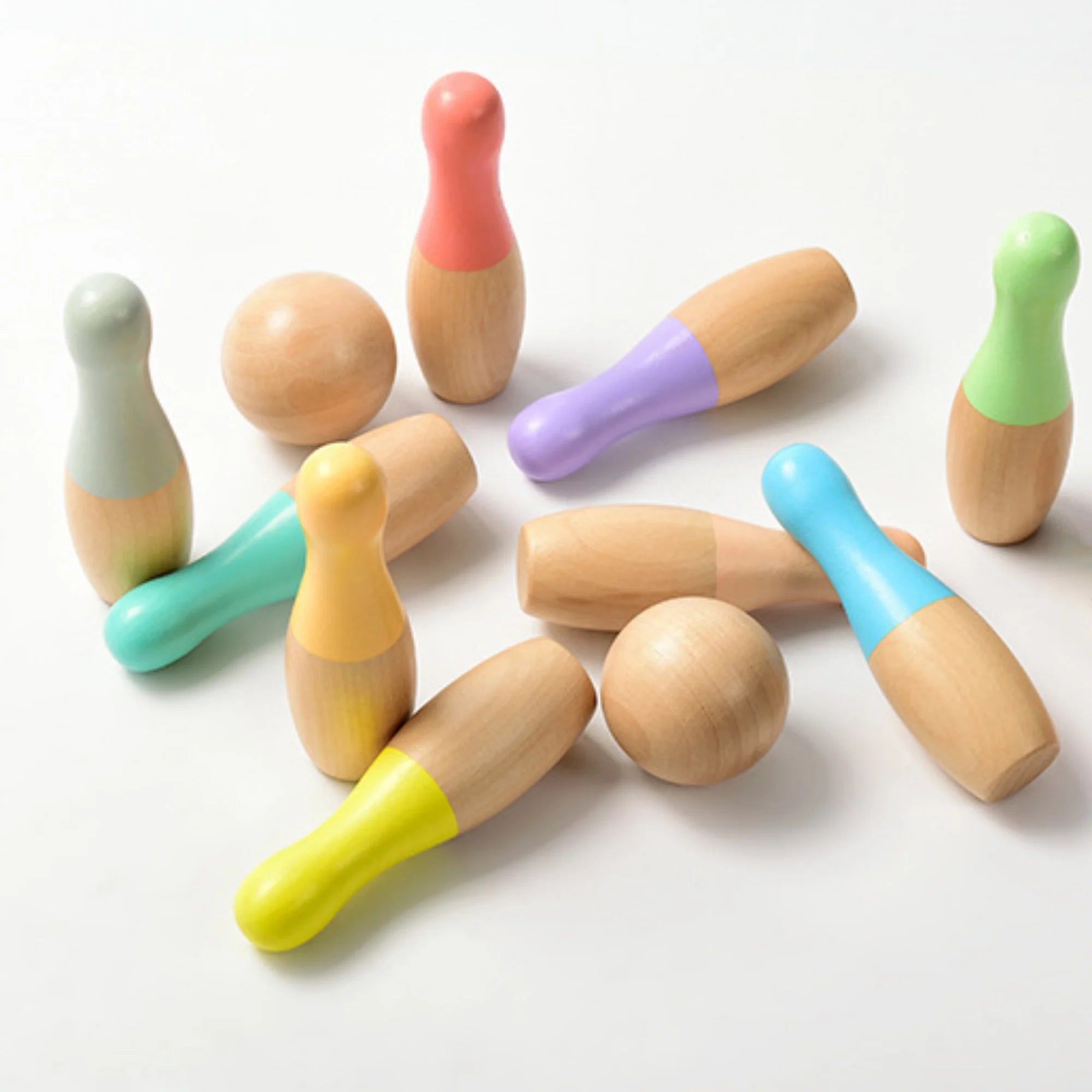 Wooden Bowling Set for Kids, Indoor and Outdoor Sports Games Toys for Kids Ages 3 4 5 6 7 Years Old