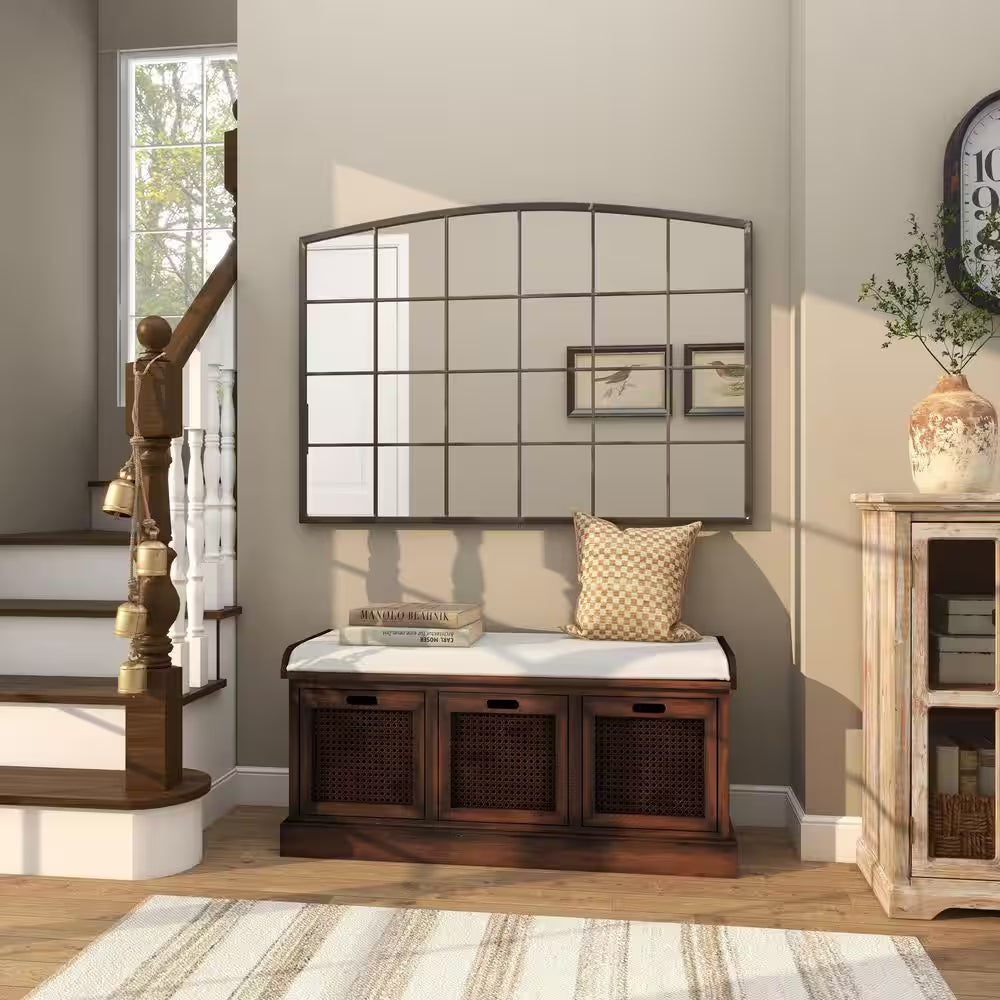 Gold Metal Tibetan Inspired Cylindrical Decorative Bell with Jute Hanging Rope