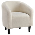 Modern Upholstered Boucle Armchair for Living Room, Ivory