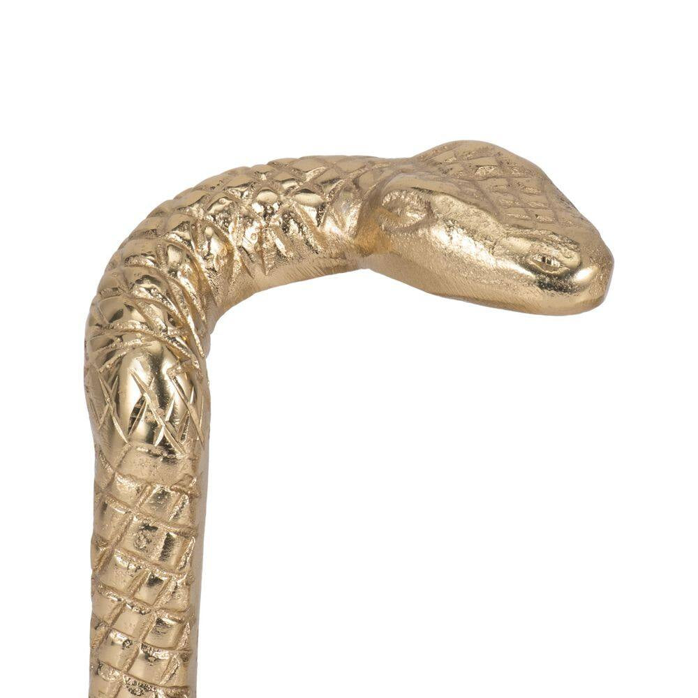 8 In. Gold Metal and Marble Novelty Snake Bookends (Set of 2)