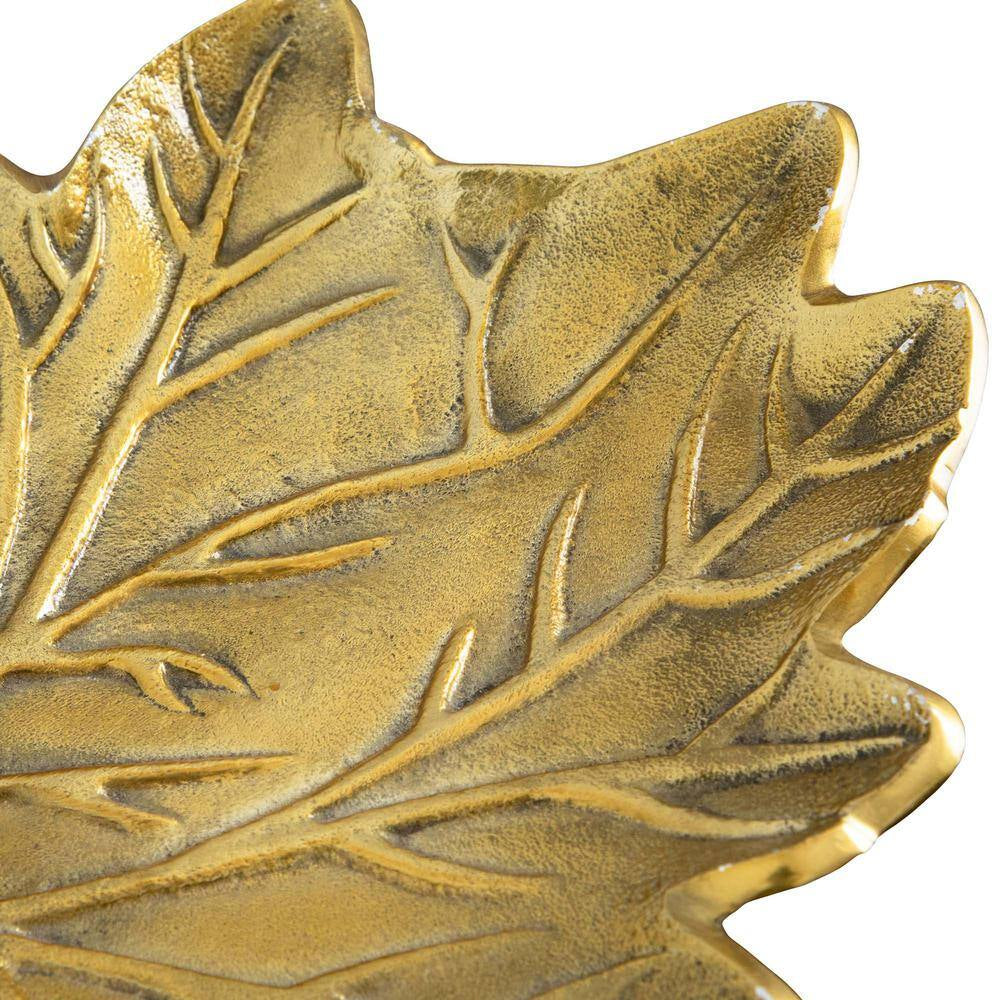 10 In. Gold Tree of Life Leaf Decorative Accent Tray