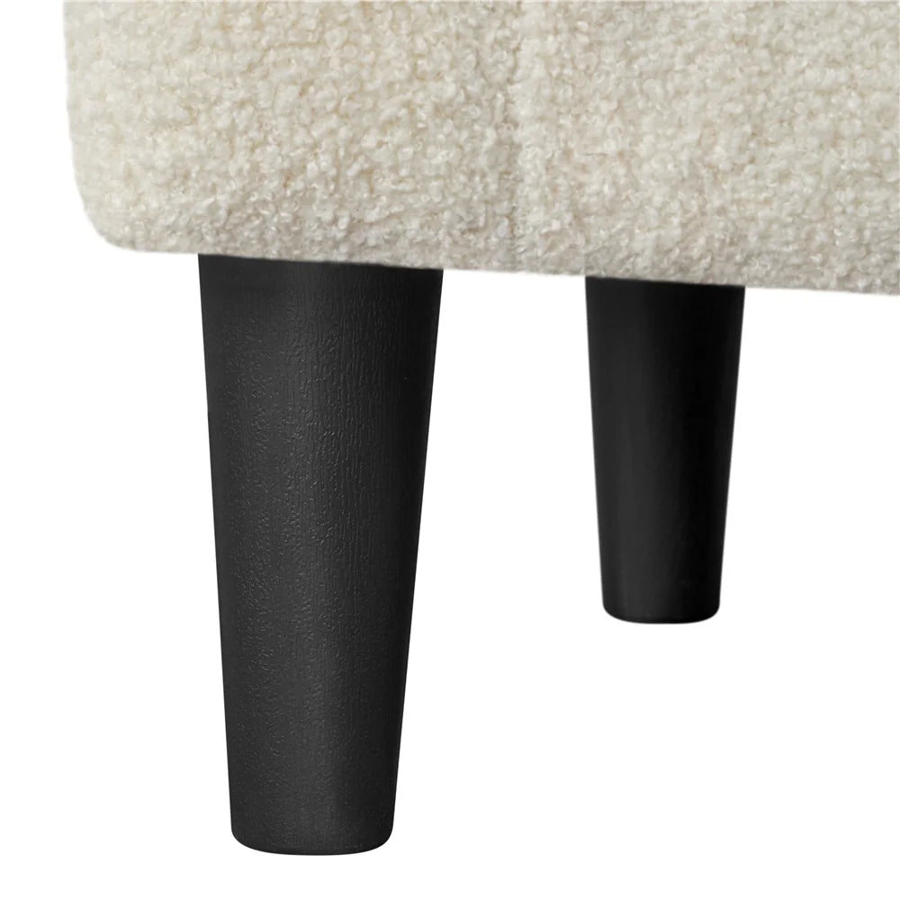 Modern Upholstered Boucle Armchair for Living Room, Ivory