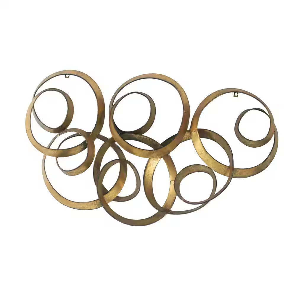 Anky Iron 21.8 In. X 38.4 In. Gold Wall Architectural Decor Seretha Gold Leaf Wall Decor