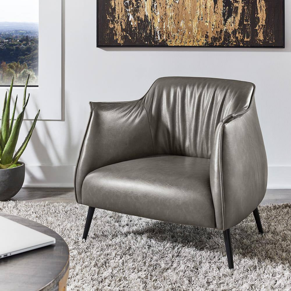 Grey Leather Gel Armchair