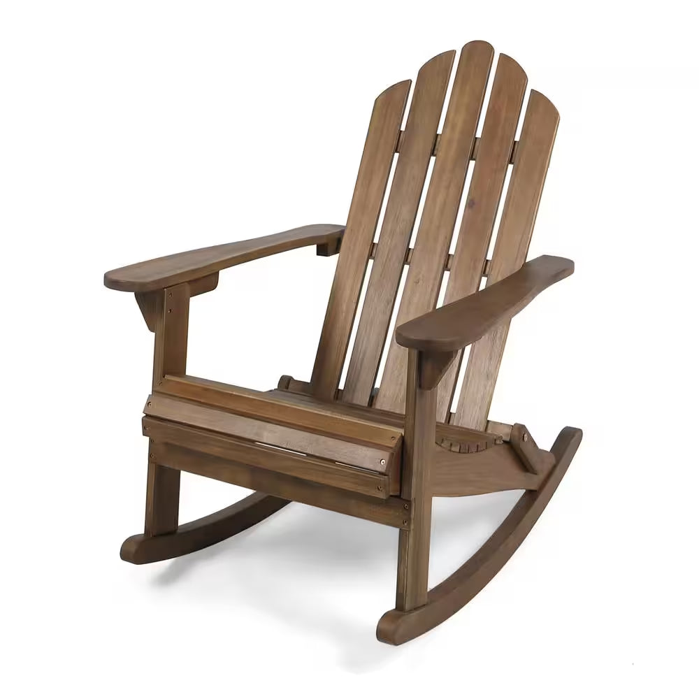 Dark Brown Wood Adirondack Chair Rocking Chair