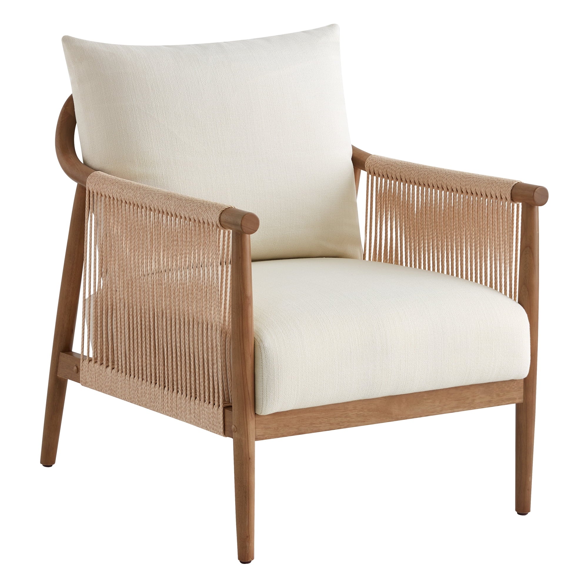 Modern Accent Chair, Braid Armchair Living Room Chair, Cream