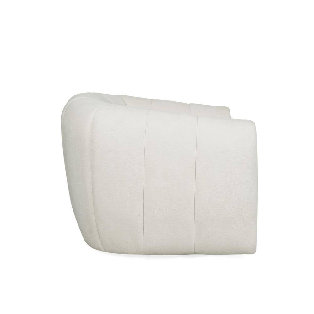 Smith Shina White Textured Boucle Modern Swivel Club Chair