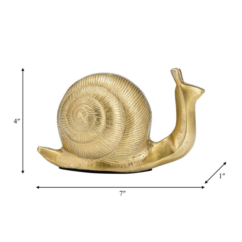 Gold 6.75 In. X 4 In. Metal Snail Figurine