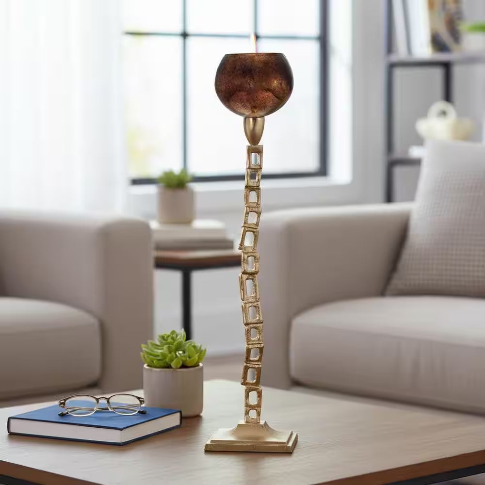 24 In. Gold Metal Tealight Candle Holder