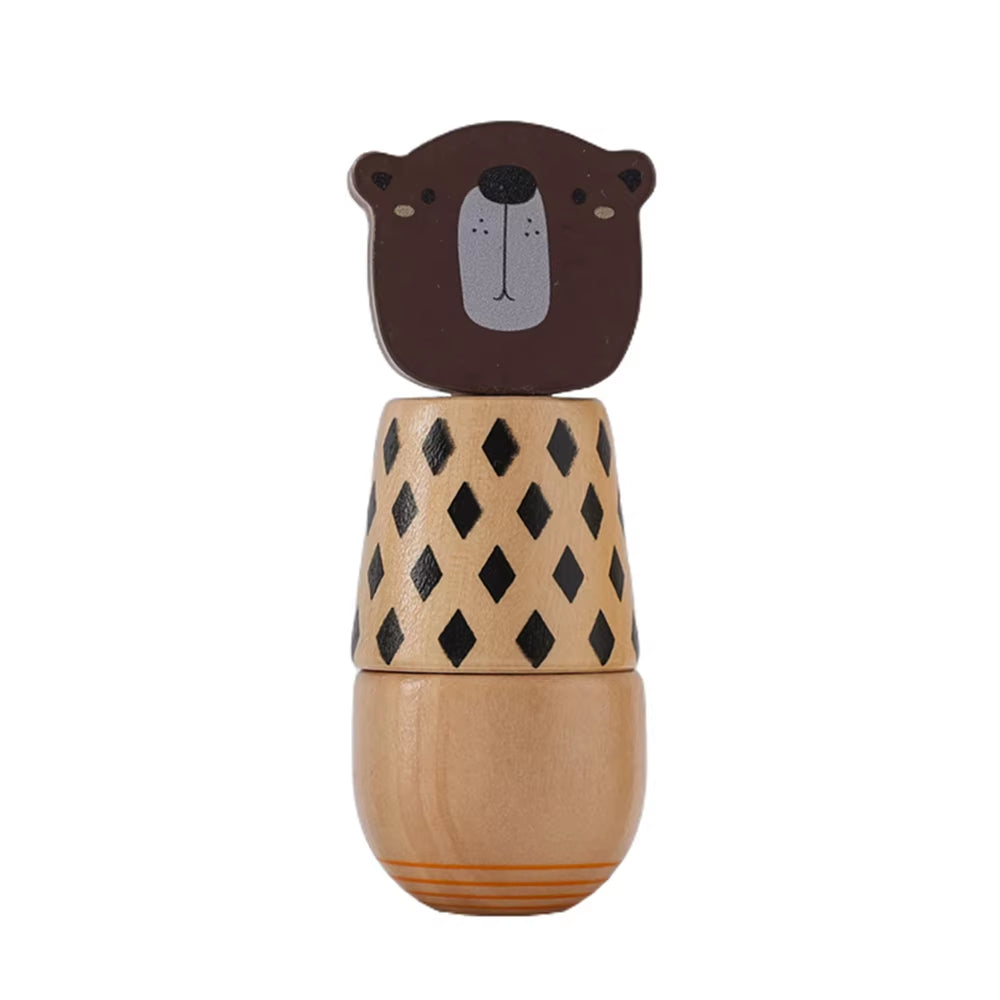 1PC Baby Toy Beech Wood Block Cartoon Dinosaur Car Educational Montessori Toy Baby Teething Play Gym Baby Birthday Gift Products