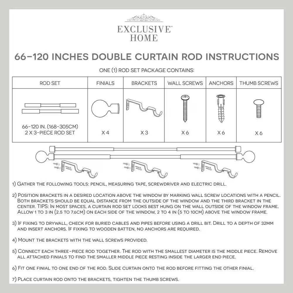 Vine 66 In. - 120 In. Adjustable 1 In. Single Curtain Rod Kit Gold with Finial
