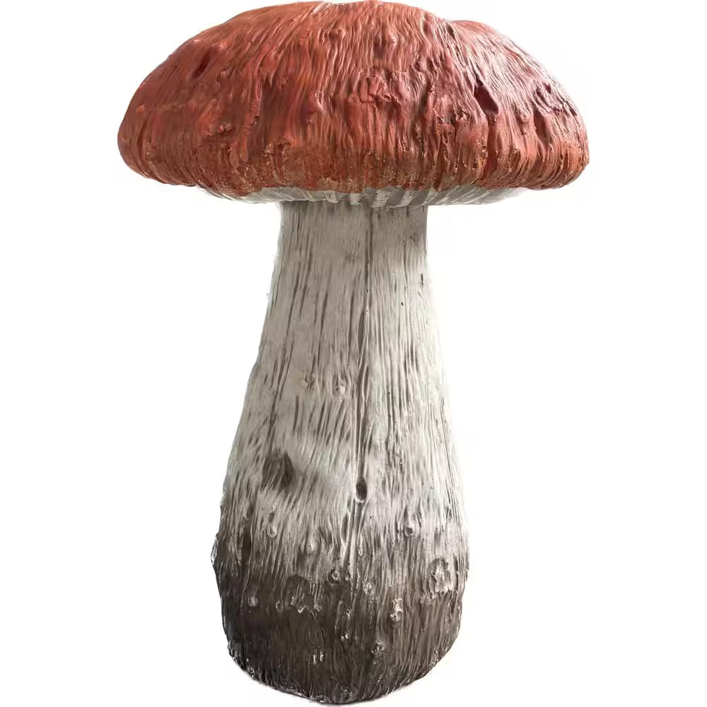 Mushroom Statue Orange Cap 15 In.