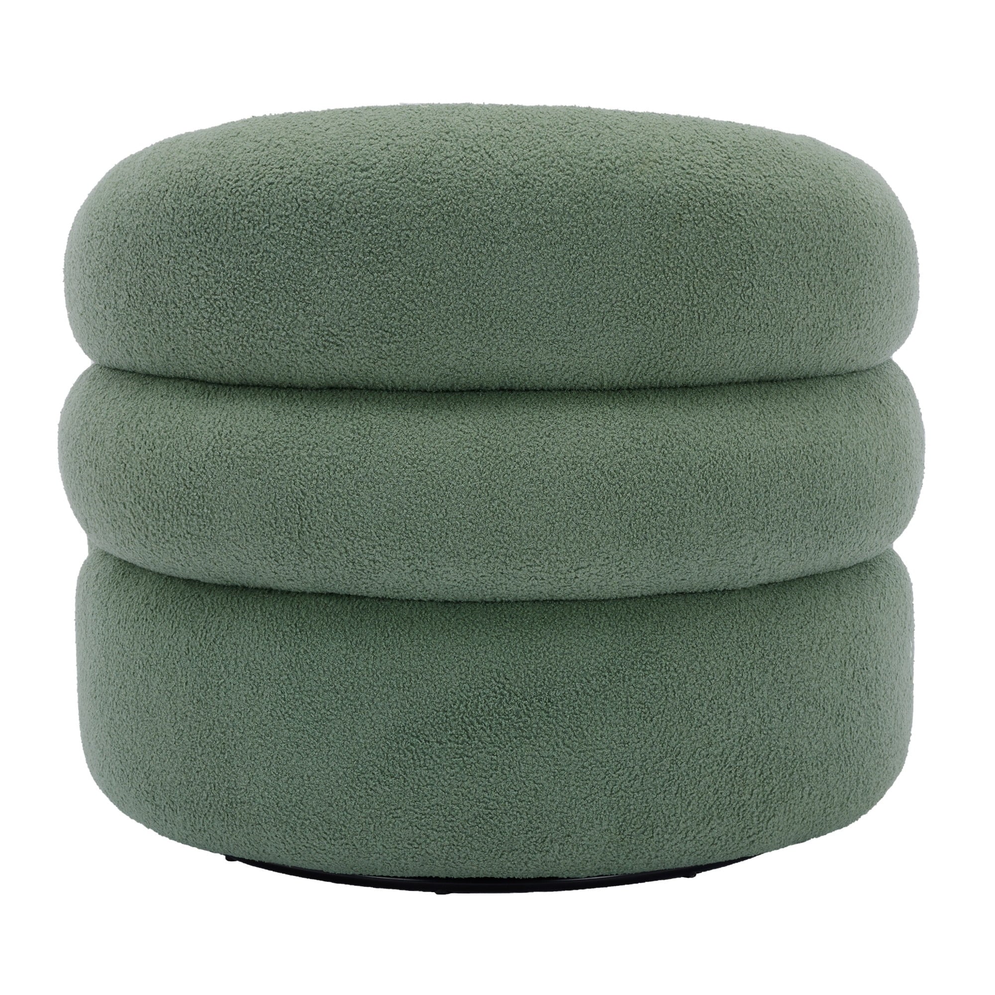 360° Swivel Accent Chair for Living Room, Boucle Barrel Armchair Single Sofa Chair Reading Chair, Sage Green