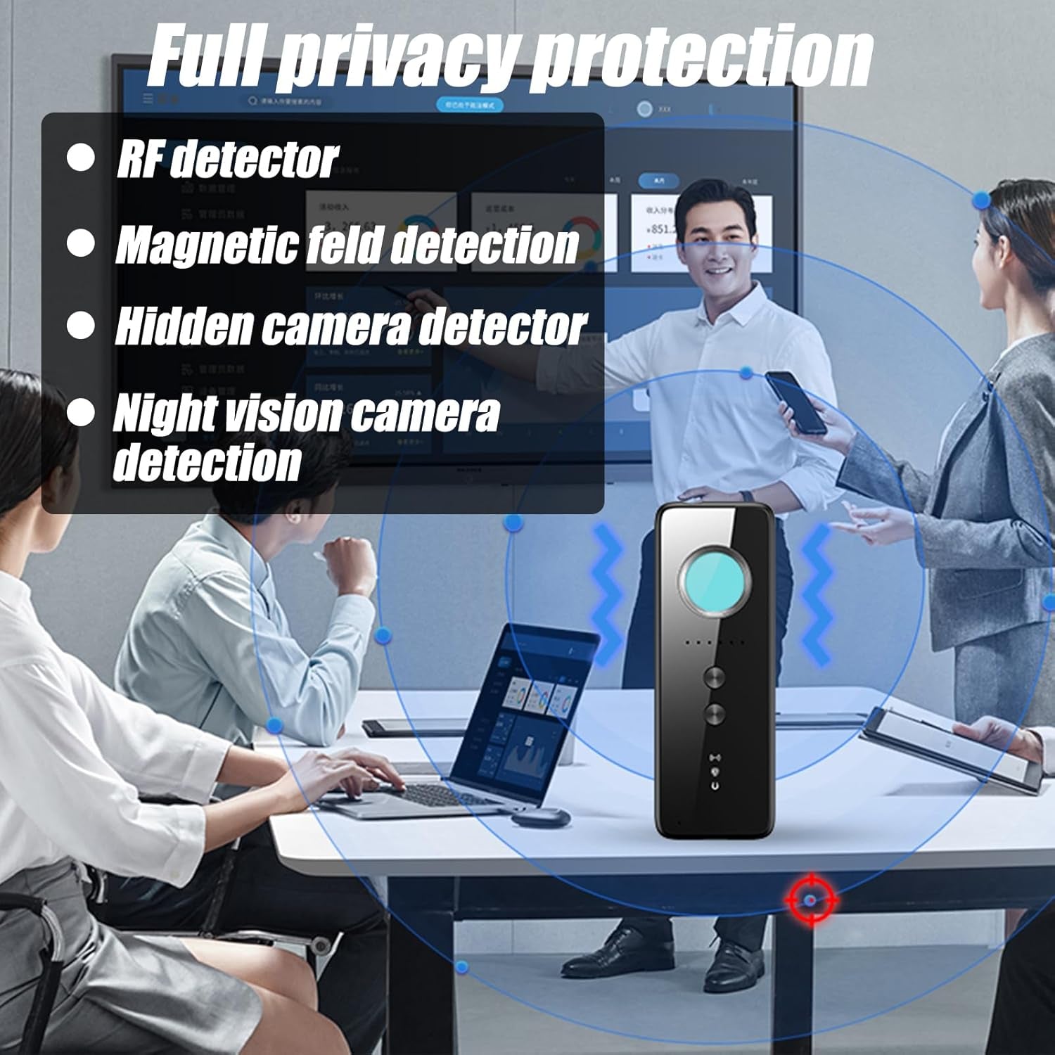 Hidden Camera Detector, 2025 Camera Finder, anti Spy, GPS Tracker Detector, Portable Bug Detector RF Signal Finder for Airbnb, Hotels, Travel, Home, Office, Bathroom