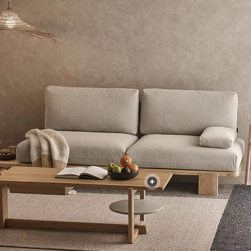 Modern Italian Living Room Sofas Beige Designer Minimalist Armchair Sofas Lounges Nordic Wooden Canape Salon Home Furniture