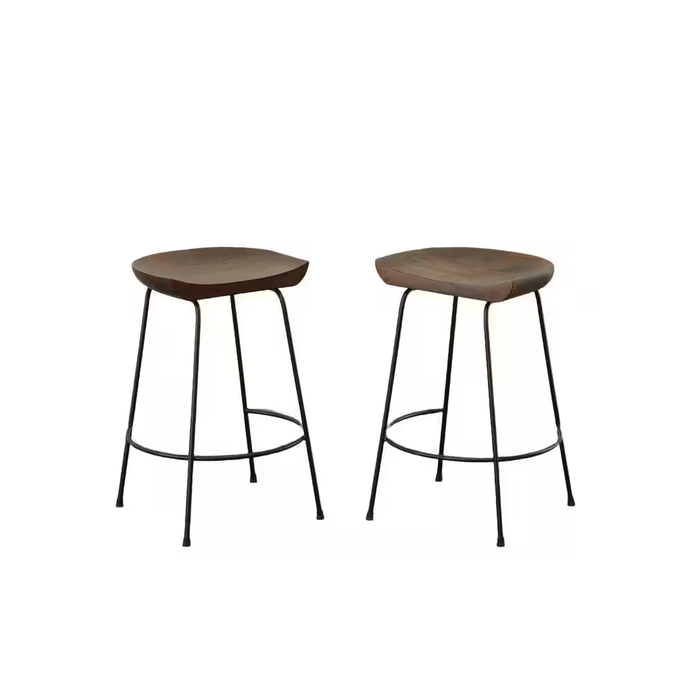 Diya 25 In. Chestnut Stationary Stool (Set of 2)