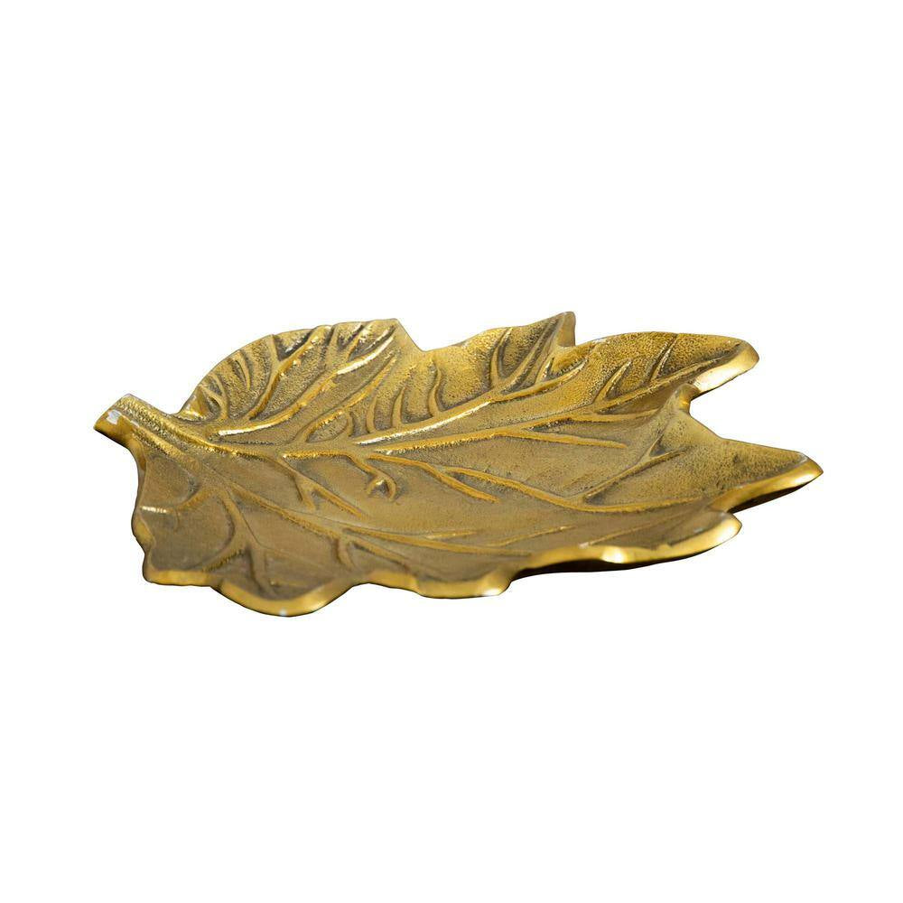 10 In. Gold Tree of Life Leaf Decorative Accent Tray
