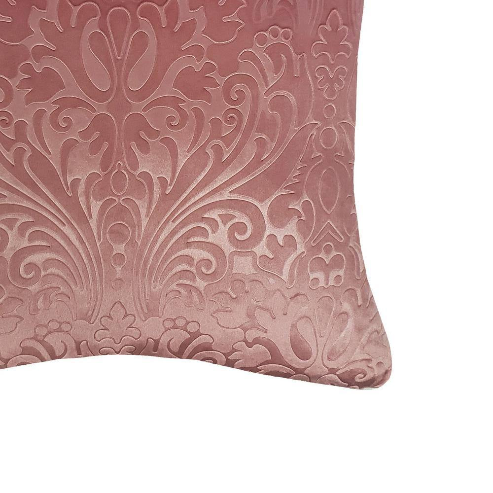 Coral Chevron Velvet 20 In. X 20 In. Throw Pillow