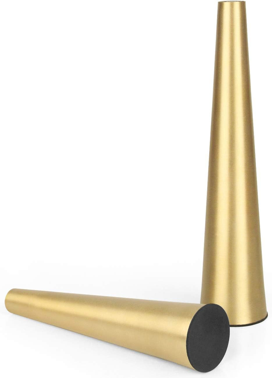 10.5/8.5 Inch Gold Metal Vase Small Dried Flower Vase Set of 2 Taper Vase for Wedding Table Centerpiece Decorations, Home Decor (Gold)